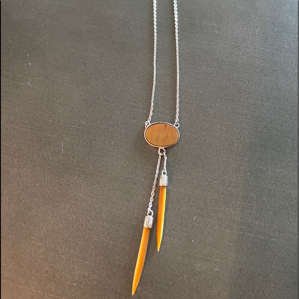 Tiger-Eye: Lariat Necklace